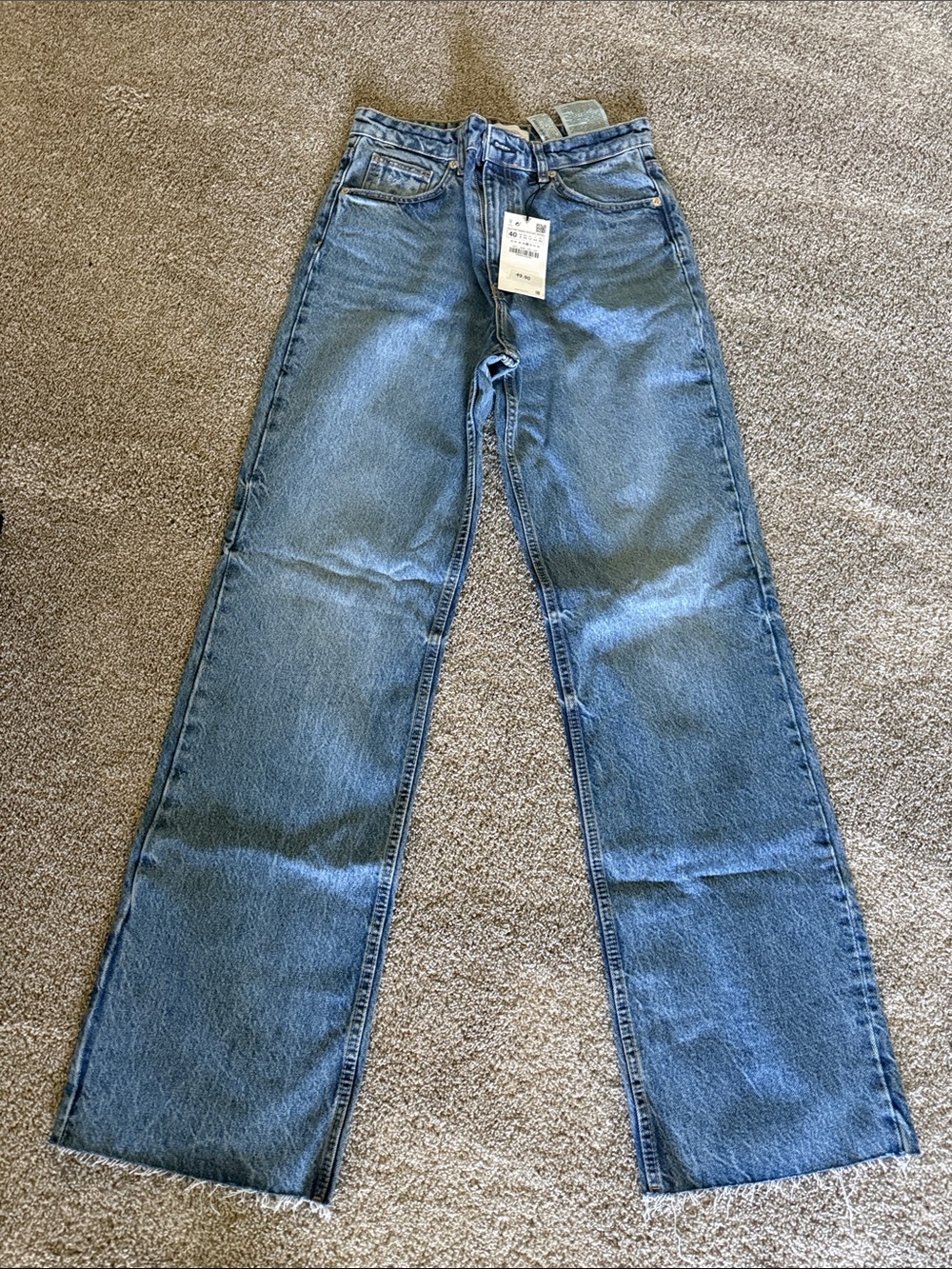 Zara Light Blue Wide Leg Jeans